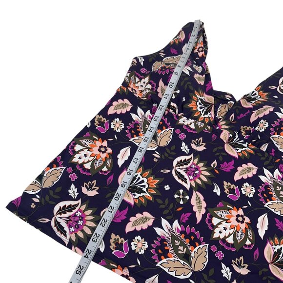 Lands End Womens Floral Tankini Top Sz 16 W/Built-In Bra Support Deep V-Neckline - Picture 8 of 13